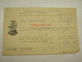 Höyrylaiva J.L. Runeberg / August Ludvig Hartwall 29.9.1928 -konossomentti / laivarahtikirja 