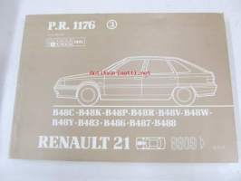 Renault 21 8909> P.R. 1176 3 B48C, B48K, B48P, B48R, B48V, B48W, B48Y, B483, B486, B487, B488 8/1991 varaosaluettelo
