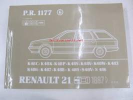 Renault 21 1987> P.R. 1177 6 K48C, K48K, K48P, K48S, K48V, K48W, K483, K486, K487, K489, S48V, S486 8/1991 varaosaluettelo