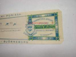 Kauppatorin Apteekki Porissa Gösta Widbom, 15.10.1951 nr 53744 -apteekkisignatuuri