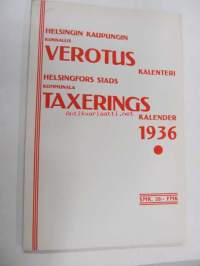 Helsingin kaupungin kunnallisverotuskalenteri 1936 - Helsingfors stads kommunala taxeringskalender