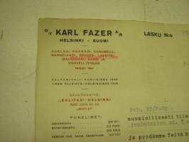 Oy Karl Fazer Ab, Helsinki / Niilo Tunturi, Turku, 29.7.1930 -asiakirja