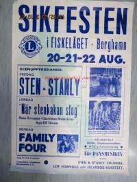 Sikfesten i fiskeläget - Borghamn - Sten & Stanly, Mona Wessman, Clas-Göran Hederström, Inga-Lill Nilsson, Family Four - Halstringsexperten Karl Tano (från