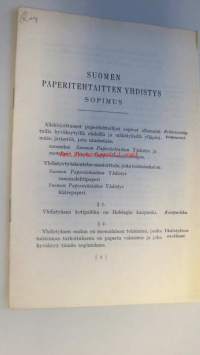 Suomen Paperitehtaitten Yhdistys sopimus