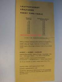 Helsinki lauttavuorot / färjturer / ferry fime-table Kauppatori - Suomenlinnan päälaituri