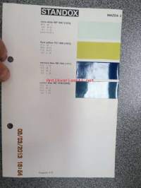 Standox Mazda 3 värimallit 1973/74 lisäykset mallikirjaan