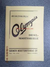 Huoltokirja Olympia dieselmoottorit / D-75 & 2D-75 / Instruktionsbok för Olympia dieselmotorer. Maamoottori huoltokirja, alkuperäinen.