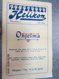 Helikon, Kluuvikatu 2, Helsinki elokuva- / operettiteatteri - Ohjelma nr 37 mm. Lasse ihmisystävänä -kinematografinen kuva, sensuuri nr 627 Gaumont-filmi,