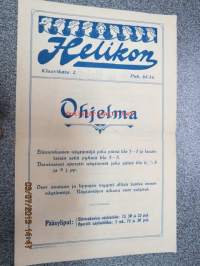 Helikon, Kluuvikatu 2, Helsinki elokuva- / operettiteatteri - Ohjelma nr 23 mm. Sokean koira -kinematografinen kuva, sensuuri nr 147 Gaumont-filmi, Judith ja