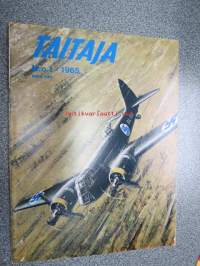 Taitaja 1965 nr 1 Siimaohjaus, oikea antenni DX-kuunteluun, Bristol Blenheim Liidokki Ogar. tavaraveturi 1846. Työntökärryt teko-ohje. Polkupyörän peräkärry