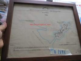 Karta öfver Djupmätningar och Pliktningar för nya Kajbyggnaden vid Dalsbruk 1898 - Taalintehtaan ruukin alueen satamalaueen osakartta,  -ollut aiemmin Dalsbruk