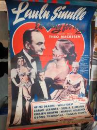 Laulu sinulle - En sång för dig -elokuvajuliste, Heinz Drache, Willi Forst, Zarah Leander, Sonja Ziemann, Kirsten Heiberg