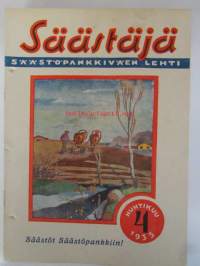 Säästäjä 1935 nr 4 - Säästöpankkiväen lehti - Kansikuvitus Martta Wendelin