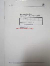Korjausohjeiden Volkswagen Caddy 1996> Polo Classic 1996>, Simos-suihkutus- ja sytytysjärjestelmä moottorin tunnukset AFT.