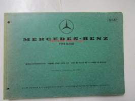 Mercedes -Benz Type 180, (10 137), Motor-Ersatzteilliste ausgabe C, Stand von januar 1968 Änderungen vorbehalten. - Engine Spare parts list edition C, As per