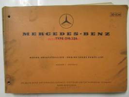Mercedes -Benz Type OM 326, (30034), Motor-Ersatzteilliste ausgabe E, Stand von juli 1962 Änderungen vorbehalten. - Engine Spare parts list edition E, As per