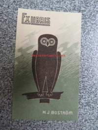 Ex Libris H.J. Boström -kirjanomistajan merkki