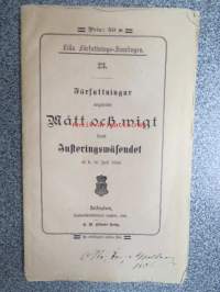 Förteckningar angående Mått och wigt samt Justeringswäsendet af d. 16 Juli 1886