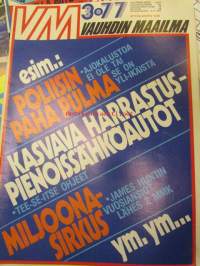 Vauhdin Maailma 1977 nr 3 -mm. Lancia Stratos luistava muoviauto, 12. Marlboro Arctic Ralli, Colt Racing team -77, Opel Manta S Coupe perhekäyttöön, F1