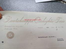 Rautakauppaosakeyhtiö Teräs, Vaasa 3.8.1921 -asiakirja