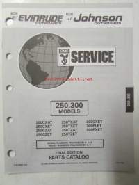 Johnson-Evinrude huolto 1993 250, 300 Models, final edition Parts catalog, katso tarkemmat malli merkinnät kuvasta.