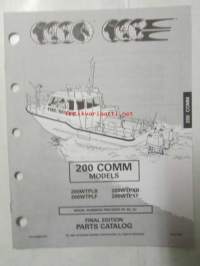 Johnson-Evinrude huolto 1993, 200 COMM Models, final edition Parts catalog, katso tarkemmat malli merkinnät kuvasta.
