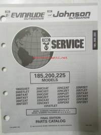Johnson-Evinrude huolto 1993, 185, 200, 225 Models, final edition Parts catalog, katso tarkemmat malli merkinnät kuvasta.