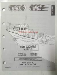 Johnson-Evinrude huolto 1993, 150 COMM Models, final edition Parts catalog, katso tarkemmat malli merkinnät kuvasta.