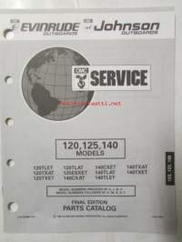 Johnson-Evinrude huolto 1993, 120, 125, 140 Models, final edition Parts catalog, katso tarkemmat malli merkinnät kuvasta.