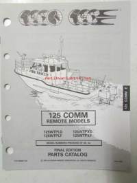 Johnson-Evinrude huolto 1993, 125 COMM Remote Models, final edition Parts catalog, katso tarkemmat malli merkinnät kuvasta.