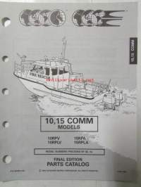 Johnson-Evinrude huolto 1993, 10, 15 COMM Models, final edition Parts catalog, katso tarkemmat malli merkinnät kuvasta.