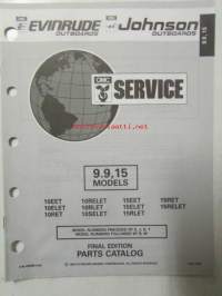 Johnson-Evinrude huolto 1993, 9.9, 15 Models, final edition Parts catalog, katso tarkemmat malli merkinnät kuvasta.