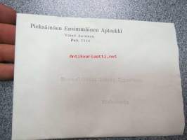Pieksämäen Ensimmäinen Apteekki -kirjekuori