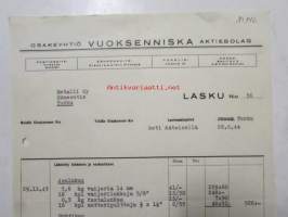 Osakeyhtiö Vuoksenniska Aktiebolag, Turku 28.6.44 - asiakirja