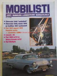 Mobilisti 1986 nr 4 -Lehti vanhojen autojen harrastajille, sisällysluettelo löytyy kuvista. Chevrolet 1948  ”entisöinti”