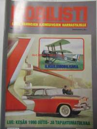 Mobilisti 1990 nr 3 -Lehti vanhojen autojen harrastajille, sisällysluettelo löytyy kuvista.