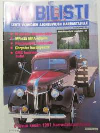 Mobilisti 1991 nr 4 -Lehti vanhojen autojen harrastajille, sisällysluettelo löytyy kuvista.