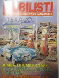 Mobilisti 1994 nr 2 -Lehti vanhojen autojen harrastajille, sisällysluettelo löytyy kuvista.