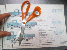 Mercedes-Benz Kuorma-autot vertailu nokallisten, lyhytnokkaisten ja nokattomien kesken -tehtaan havaintokuva asentajakolutukseen