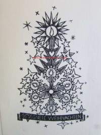 Ex Libris Gesegnete Weihnacten -kirjanomistamerkki