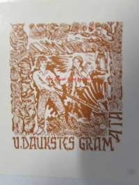 Ex Libris V. Daukstes Gram ata -kirjanomistamerkki