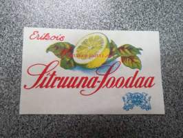 Erikois Sitruuna-Soodaa / Roberts -juomaetiketti