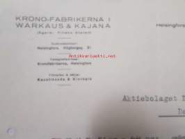 Krono-Fabrikerna I Warkaus & Kajana, 20. juni 1921 -asiakirja