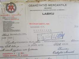 Osakeyhtiö Mercantile, Helsinki marrask. 24. 1939 - asiakirja