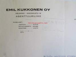 Emil Kukkonen Oy Agenttuuriliike, Helsinki 12. toukokuuta 1927 -asiakirja