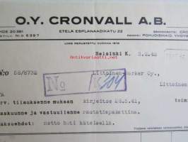 Oy Cronwall Ab, 3.2. 1942. -asiakirja