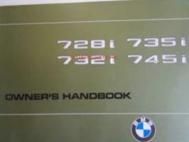 BMW 728i 732i 735i 745i Owner's handbook