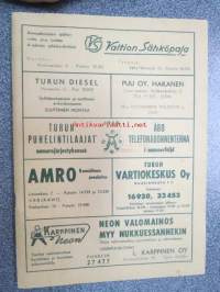 Turun puhelintilaajat 1958 numerojärjestyksessä -puhelinluettelo Turku
